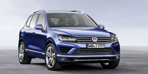 The Touareg gets a new front fascia for 2015, as well as some new tech for the interior.