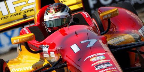 Sebastian Saavedra is $10,000 lighter in the wallet after IndyCar fined the driver for actions at Long Beach.