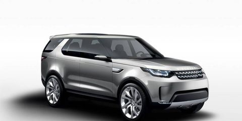 Land Rover revealed its Discovery Vision Concept at the USS Intrepid Sea, Air & Space Museum in New York Monday night for the auto show.