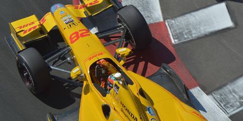 Ryan Hunter-Reay will start on the pole for Sunday's IndyCar race. The driver is a bit concerned about the standing start.