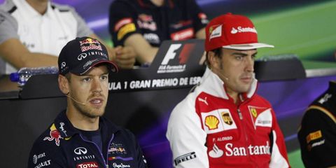 Sebastian Vettel and Fernando Alonso both took part in the Thursday press conference from Barcelona.