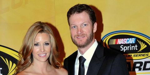 Amy Reimann and Dale Earnhardt Jr. at the NASCAR Awards Banquet in December.