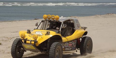 The Meyers Manx Dual Sport during Special Stage 1 of the 2014 Mexican 1000, shortly after leaving Ensenada.