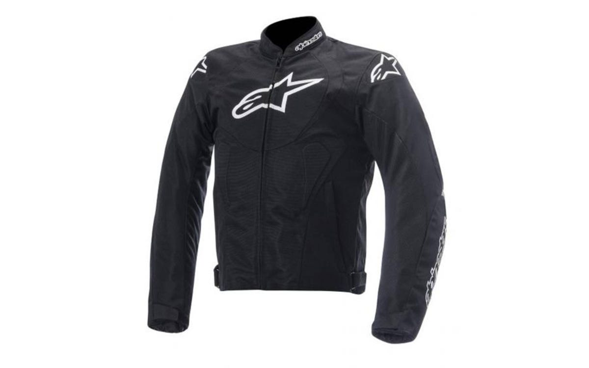 A photograph showing the napoleon waterproof inner pocket and numerous  closing zippers of the Alpinestars Hyper Drystar three-season motorcycle  jacket - Motorcycle Gear Hub