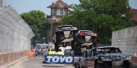 The trucks were flying on the streets of Belle Isle on Sunday.