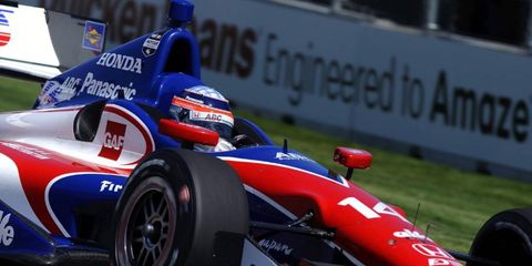 Takuma Sato took the pole for the second Detroit IndyCar race of the weekend on Sunday.