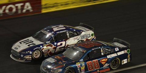 Dale Earnhard Jr. and Brad Keselowski are the favorites for Sunday's NASCAR Sprint Cup race at Michigan.