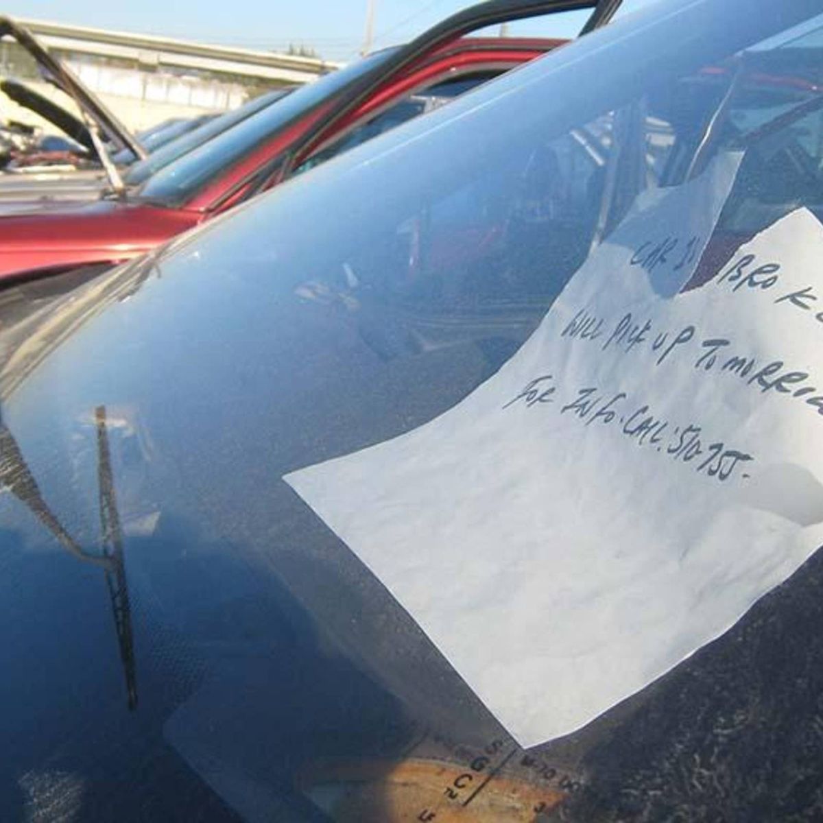 Will a note on your illegally parked car keep it from getting towed?