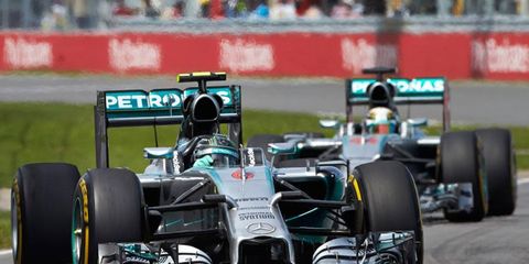 Nico Rosberg, front, and teammate Lewis Hamilton have dominated the Formula One season.