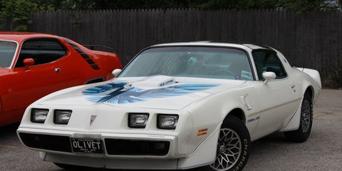 This Pontiac Firebird is an example of what classic car you might buy at auction.