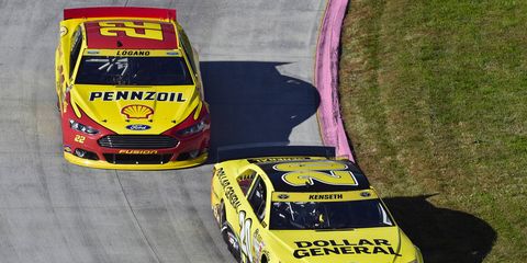 Matt Kenseth crashed rival Joey Logano at Martinsville on Sunday in the first race of the Eliminator Round