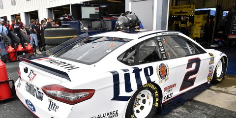 Brad Keselowski's Ford Fusion with the "Kentucky Package" aero kit hit the track at Kentucky Speedway on Friday.
