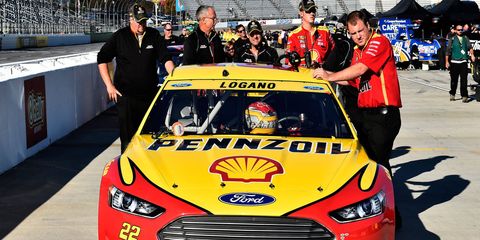 Joey Logano's Ford will lead the field Sunday afternoon at Martinsville.
