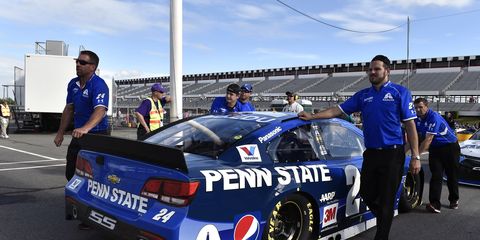 On Sunday in Pocono, Jeff Gordon will drive a car with a Penn State logo on it.