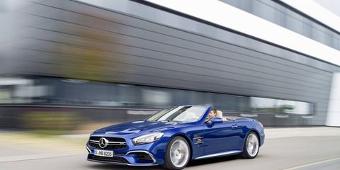 The SL65 delivers 621 hp and 738 lb-ft of torque from its 6.0-liter, twin-turbocharged V12.