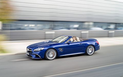 The SL65 delivers 621 hp and 738 lb-ft of torque from its 6.0-liter, twin-turbocharged V12.