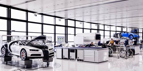 The Chiron factory in Molsheim, France, takes six months to complete each car.
