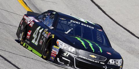 Kurt Busch will lead an all-Chevy front row, along with Jamie McMurray, at Atlanta on Sunday.