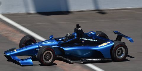 Juan Pablo Montoya helped test the 2018 IndyCar aero package at Indianapolis Motor Speedway on Tuesday.