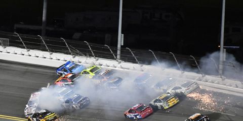 A huge crash on lap 89 of Saturday's NASCAR race at Daytona thinned the field out considerably.