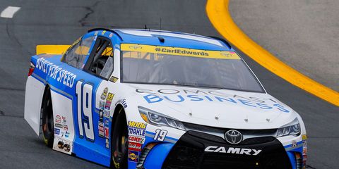 Carl Edwards (above) and Martin Truex Jr. will lead an all-Toyota front row to the green flag on Sunday at New Hampshire Motor Speedway.