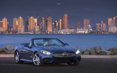 A photo gallery for the 2017 Mercedes-Benz SL roadster.