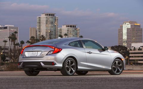 The 2016 Honda Civic Touring is shown above, but is visual similar to the Honda Civic EX.