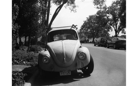 1968 Volkswagen Beetle, photographed with 1910s European camera.