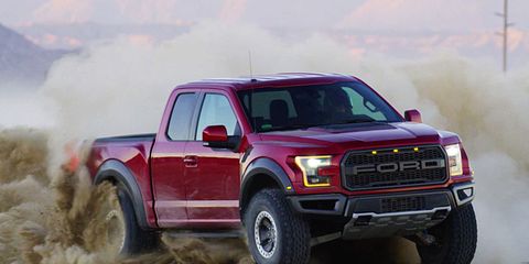 The 2018 Ford F-150 Raptor comes with a twin-turbo EcoBoost V6 making 450 hp and 510 lb-ft of torque.