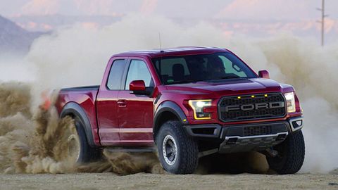 The 2018 Ford F-150 Raptor comes with a twin-turbo EcoBoost V6 making 450 hp and 510 lb-ft of torque.