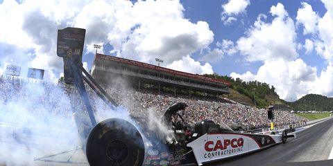 Steve Torrence made a pass of 3.772 seconds at 319.29 mph  to claim the top spot in Top Fuel Saturday.