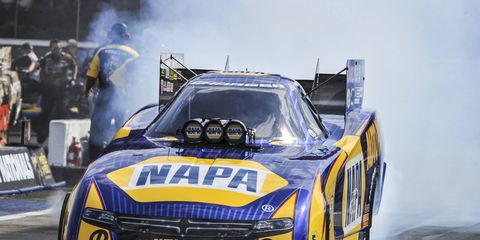 Ron Capps holds an 86-point lead over Matt Hagan for the NHRA Mello Yello Series Funny Car championship heading into this weekend's final event at Pomona, California.