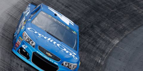 Kyle Larson starts on the pole, based on owner points, today in Bristol.