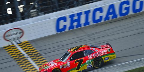 Justin Allgaier took the lead with 14 laps to go Saturday.