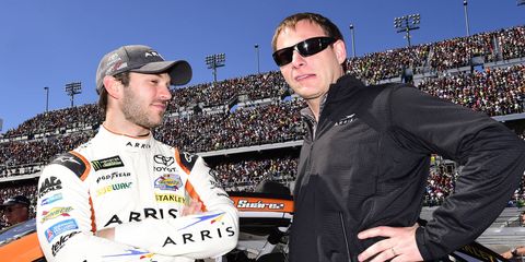 Dave Rogers, right, has taken an indefinite leave of absence from his duties as a crew chief at Joe Gibbs Racing.