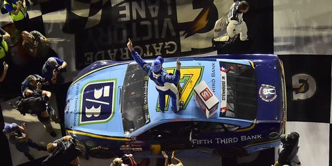 Roush Fenway Racing driver Ricky Stenhouse Jr. won his second race of 2017 on Saturday.
