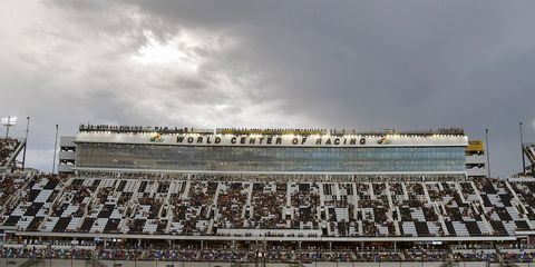 Friday's rain started eight laps after the green flag.