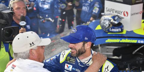 Jimmie Johnson, Lowe's and Rick Hendrick have visited victory lane together 83 times since 2002.