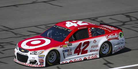 Kyle Larson won the pole at Fontana Friday with a lap of 38.493 seconds (187.047 mph).