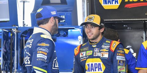 Jimmie Johnson and Chase Elliott will go to backup cars this weekend at New Hampshire.