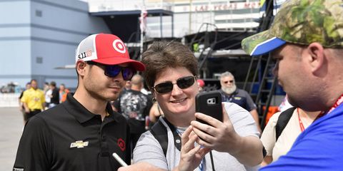 NASCAR championship leader Kyle Larson doesn't like to spend money and flies commercially as a result.