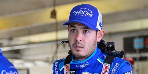 Points leader Kyle Larson is on the pole for Sunday's Monster Energy NASCAR Cup Series race at Bristol.