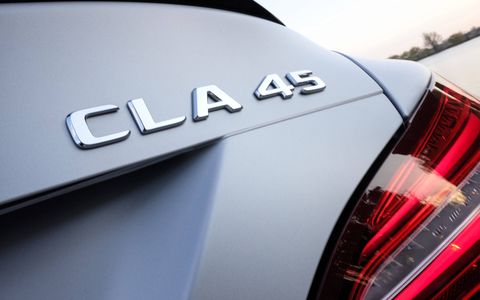 The 2017 Mercedes CLA45 AMG compact sedan.