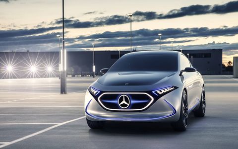 Mercedes-Benz previewed an electric hatchback at the 2017 Frankfurt motor show, one of the first models that Mercedes plans to offer as part of its EQ electric sub-brand.