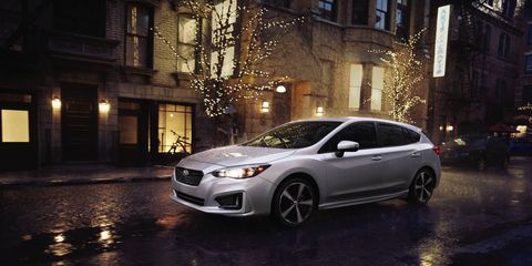 The 2017 Subaru Impreza hatch comes with a 2.0-liter H4 making 152 hp and 145 lb-ft of torque.