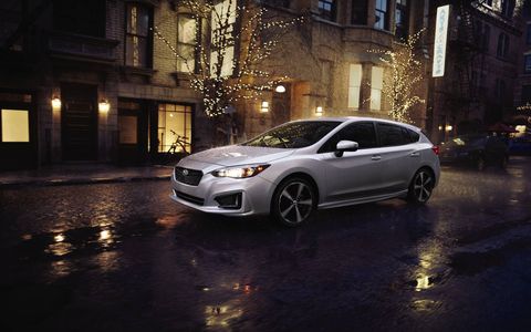 The 2017 Subaru Impreza hatch comes with a 2.0-liter H4 making 152 hp and 145 lb-ft of torque.
