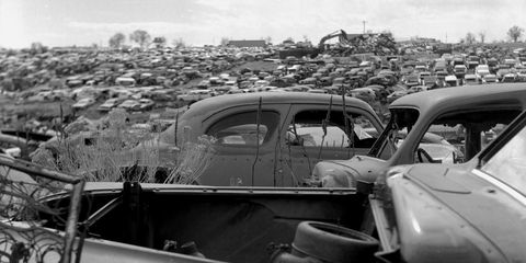 Hundreds of Ford, GM, Chrysler, Studebaker, Hudson and Nash cars and trucks at Martin Supply in Colorado.
