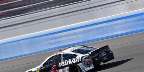 Kevin Harvick's rear window drooped at speed on Sunday at Las Vegas.
