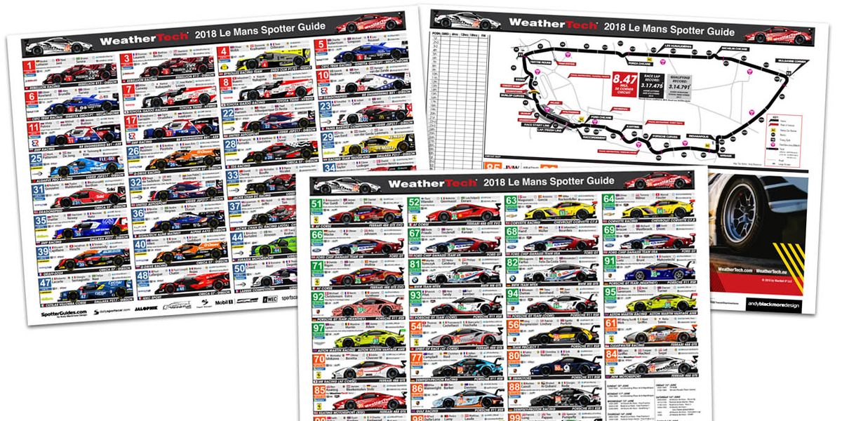 Download WeatherTech Le Mans spotter and livery guide
