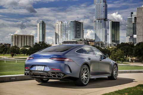 Mercedes offers black and blue matte paint jobs for the 2019 AMG GT 4-door coupe